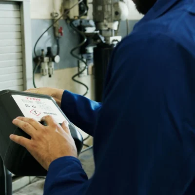 Mecânico usando diagnóstico em ambiente de oficina reforça rotina técnica, inspeções, ferramentas e sistemas.